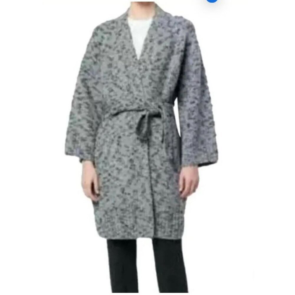 Vince Marled Wool cashmere Blend Belted Gray Sweater Coat cardigan Size XS - Picture 10 of 11
